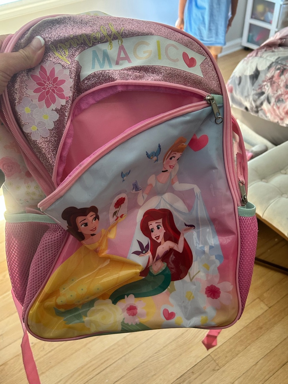 Disney Princess Glitter Pink and Pastel Character Backpack